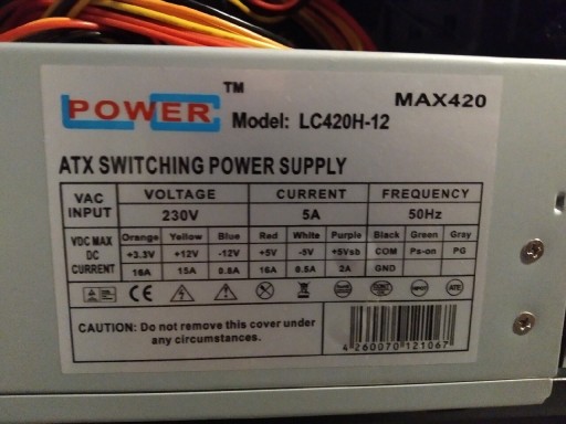Zdjęcie oferty: Zasilacz PC LC Power LC420H-12 V1.3 420 W ATX
