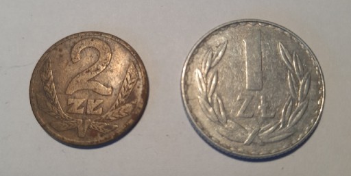 Zdjęcie oferty: Zestaw monet PRL 1 i 2 złote z 1980 roku 