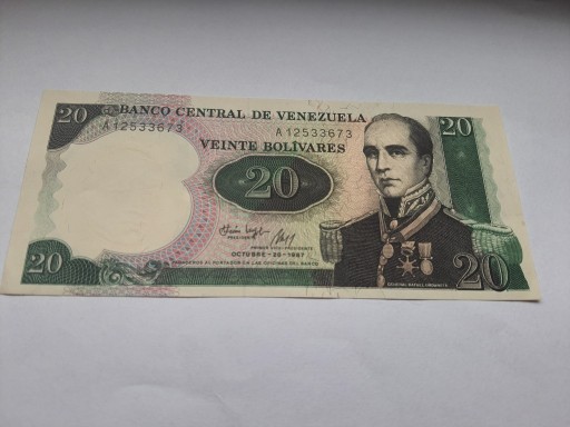 Zdjęcie oferty: Banknot 20 peso veinte bolivares