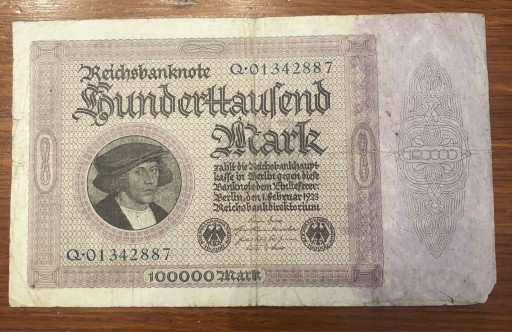 Zdjęcie oferty: 100 000 Marek 1923 Reischbanknote
