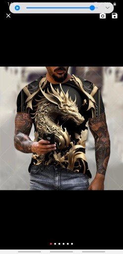Zdjęcie oferty: Nowa koszulka męska - nadruk smoka 3D