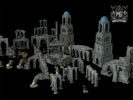 Zdjęcie oferty: Zestaw ruin opuszczone miasto mesbg lotrsbg makiety teren do gry wh40k