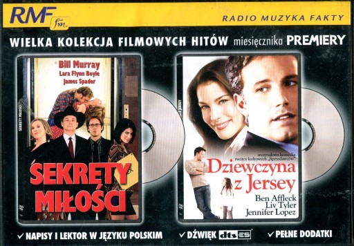 Zdjęcie oferty: DWA FILMY DVD SEKRETY MIŁOŚCI .DZIEWCZYNY Z JERSEY