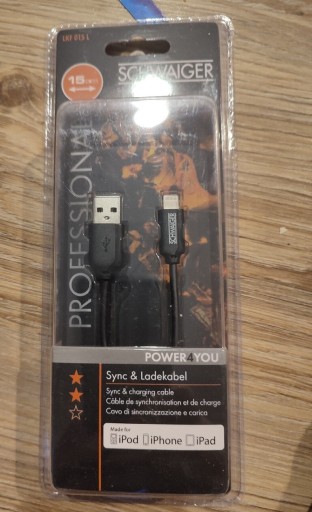 Zdjęcie oferty: Schwaiger Lkf015l533 Kabel Lightning 0 15 M czarny