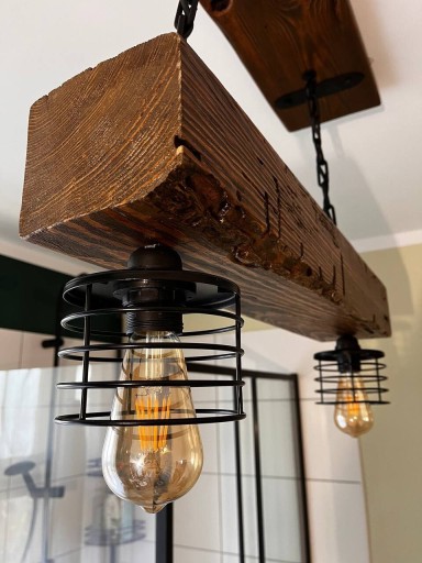 Zdjęcie oferty: Lampa rustykalna z belki/żyrandol loft drewniany