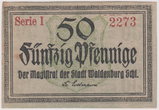 Zdjęcie oferty: Waldenburg (Wałbrzych), 50 Pf, b.d. (I 2273)