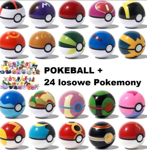 Zdjęcie oferty: PokeBall + 24 Figurki Pokemon Charizard Pikachu