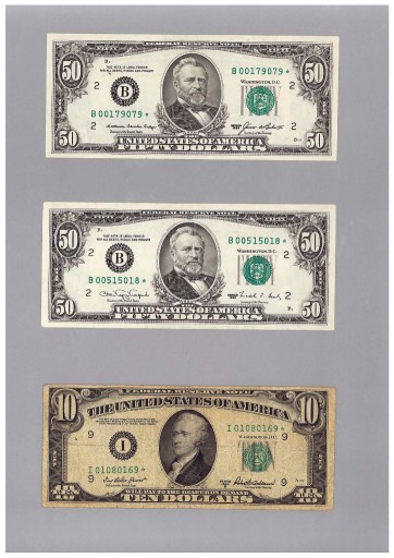 Zdjęcie oferty: DOLAR BANKNOT 50$ 10$ 1985 1990 1950