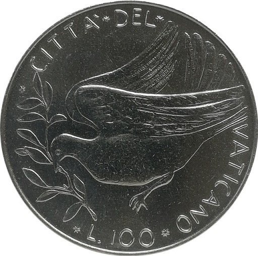 Zdjęcie oferty: Watykan 100 lire 1970, KM#122