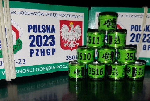 Zdjęcie oferty: Obrączki dla gołębi PL Polska 2023 z kartami