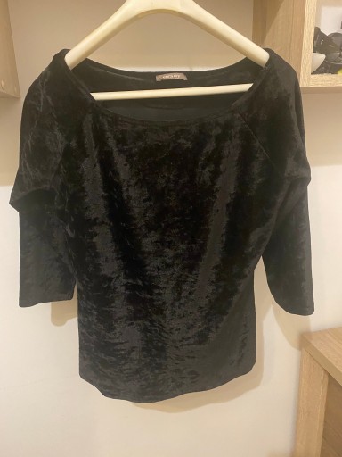 Zdjęcie oferty: Czarna bluzka welurowa 38 M orsay