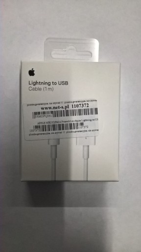 Zdjęcie oferty: Nowy i zaplombowany przewód apple lightning usb 1m