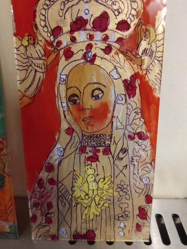 Zdjęcie oferty: Matka Boska malowana na szybie.