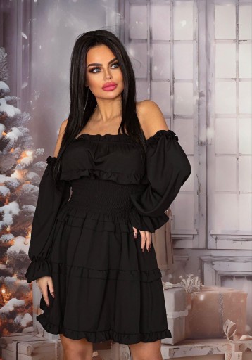 Zdjęcie oferty: Czarna Hiszpanka ,krótka zwiewna sukienka