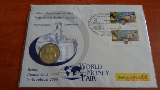 Zdjęcie oferty: Niemcy 2 euro 2009 - koperta numizmatyczna