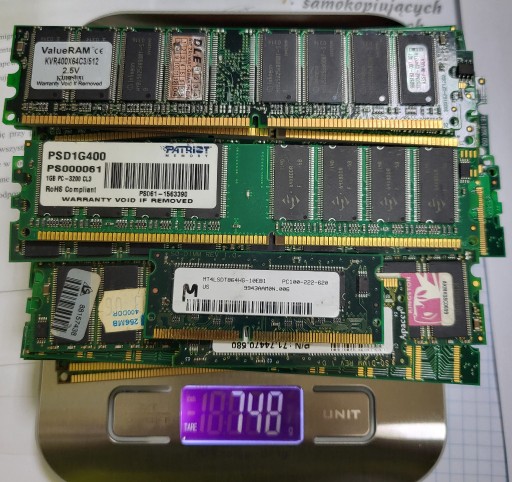Zdjęcie oferty: Pamięci SDRAM/DDR/DDR2/Inne. Złom elektroniczny.