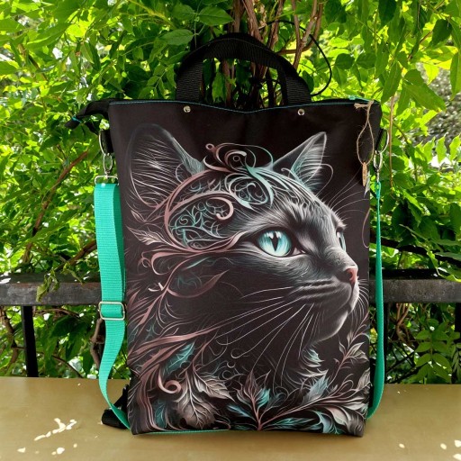 Zdjęcie oferty: Torba-plecak wodoodporna Silver Cat hand made