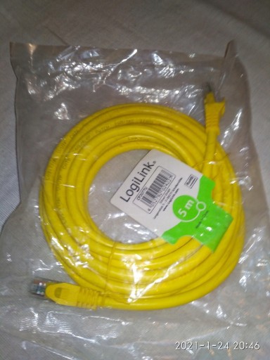 Zdjęcie oferty: Kabel sieciowy LAN RJ45 - 5 m Skrętka U/UTP Cat 6