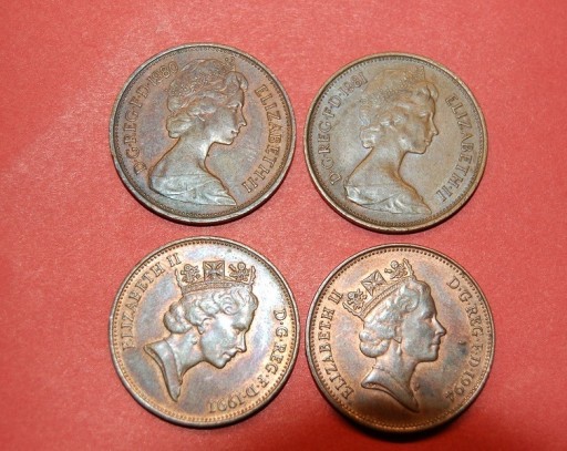 Zdjęcie oferty: Zestaw Czterech monet 2 New Pence 1980,81,91,94
