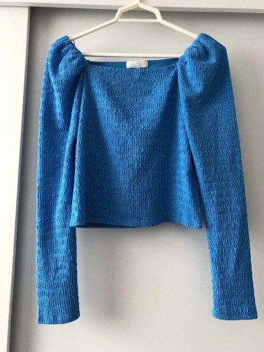 Zdjęcie oferty: Bluzka H&M XS/34 długimi bufiastymi rękawami BLUE!