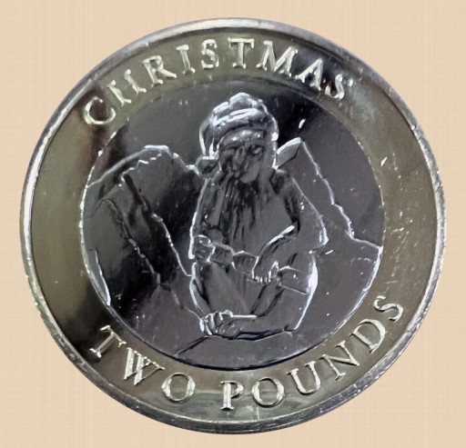 Zdjęcie oferty: GIBRALTAR 2021 2 FUNTY Christmas bimetal rzadka