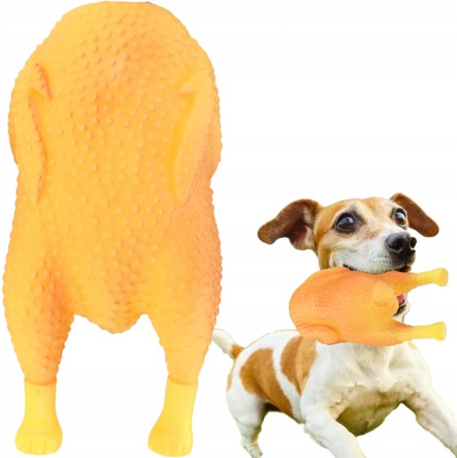 Zdjęcie oferty: Gumowa zabawka dla psa KURCZAK piszcząca 16 cm
