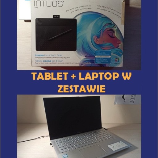 Zdjęcie oferty: Zestaw Laptop Asus + Tablet Graficzny Wacom Intuos
