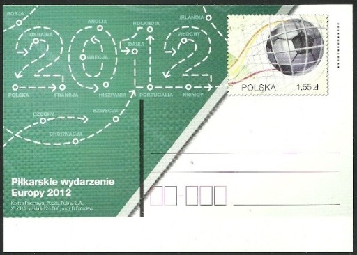 Zdjęcie oferty: Cp 1587 Piłkarskie wydarzenie Europy 2012