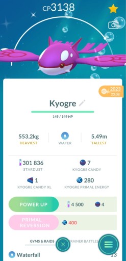 Zdjęcie oferty: Pokémon Shiny Kyogre