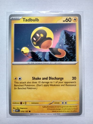 Zdjęcie oferty: Pokemon TCG Tadbulb 76/197 Obsidian Flames