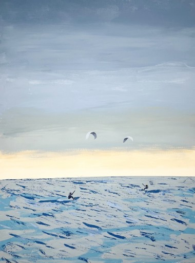 Zdjęcie oferty: Obraz ręcznie malowany Kitesurfing Sylt