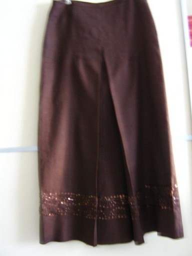 Zdjęcie oferty: Monnari długa spódnica len r. 42 / 43  brąz cekiny