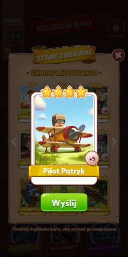 Zdjęcie oferty: Pilot Patryk STARE ZABAWKI KARTA COIN MASTER