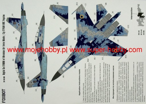 Zdjęcie oferty: Foxbot 1:48 Su-27ubm cyfrowy kamuflaż maski