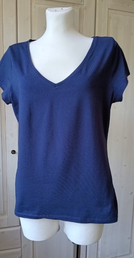 Zdjęcie oferty: T-shirt bawelniany H&M Basic XL / 42 granatowy 