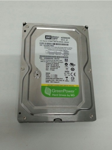 Zdjęcie oferty: Dysk twardy WD AV-GP WD5000AVDS 500GB SATA II 3,5