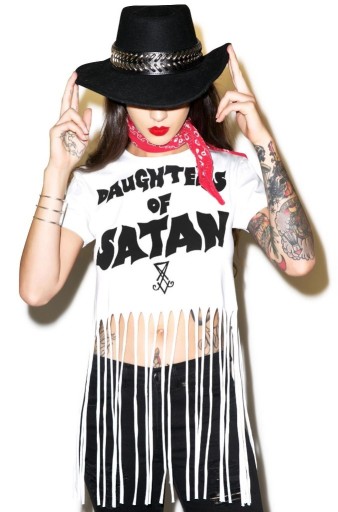 Zdjęcie oferty: Bluzka DISTURBIA goth satan frędzle killstar