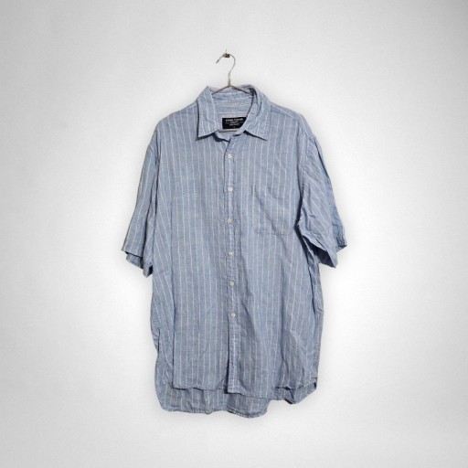 Zdjęcie oferty: Koszula lniana w paski Joseph Turner 100% len niebieska błękitna oversize L