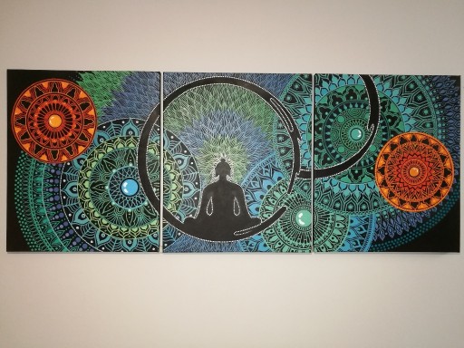 Zdjęcie oferty: Nowoczesny obraz tryptyk Mandala 150cmx60