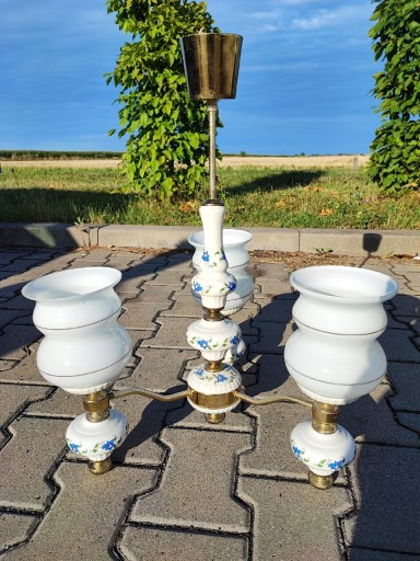 Zdjęcie oferty: STYLOWY ŻYRANDOL LAMPA PORCELANA MOSIĄDZ