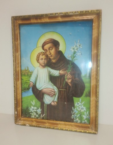 Zdjęcie oferty: Obrazek religijny Święty Antoni 23,5x31