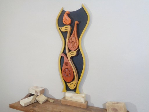 Zdjęcie oferty: abstrakcja złożona z drewnianych elementów  