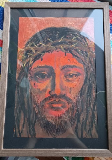 Zdjęcie oferty: Obraz religijny Jezus Chrystus Pan Jezus pastele olejne