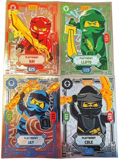 Zdjęcie oferty: Lego Ninjago TCG7 Platynowe karty 253,254,255,256