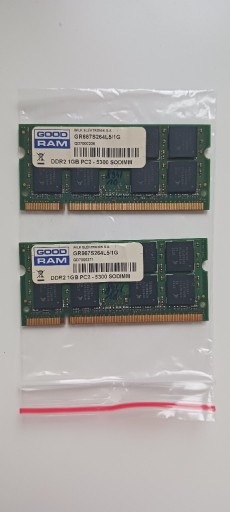 Zdjęcie oferty: DDR2 2 x 1GB PC2 5300 SODIMM