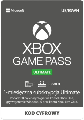 Zdjęcie oferty: Xbox Game Pass Ultimate | 1 Miesiąc | Kod