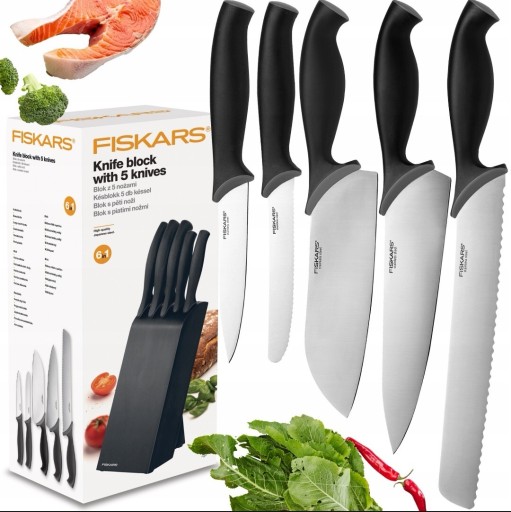 Zdjęcie oferty: Komplet noży  Fiskars Control 5 szt. Czarny blok 