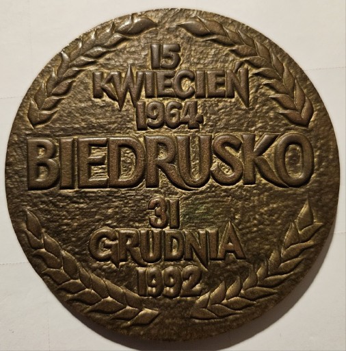 Zdjęcie oferty: Medal - BIEDRUSKO 15 KWIECIEŃ 1964-31 GRUDNIA 1992