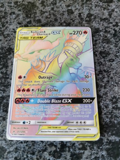 Zdjęcie oferty: Karta pokemon Reshiram&Charizard Rainbow