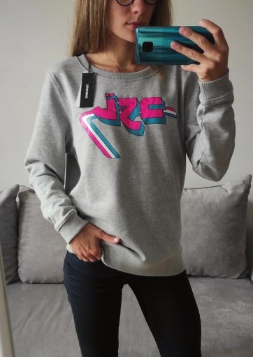 Zdjęcie oferty: Diesel Nowa bluza boyfriend szara okazja logo S